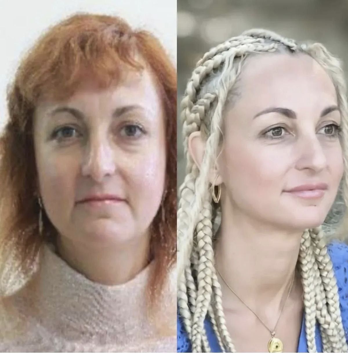 Olena Nastasyuk, psychosomatic therapist: Diia ID photo 6 years ago and now